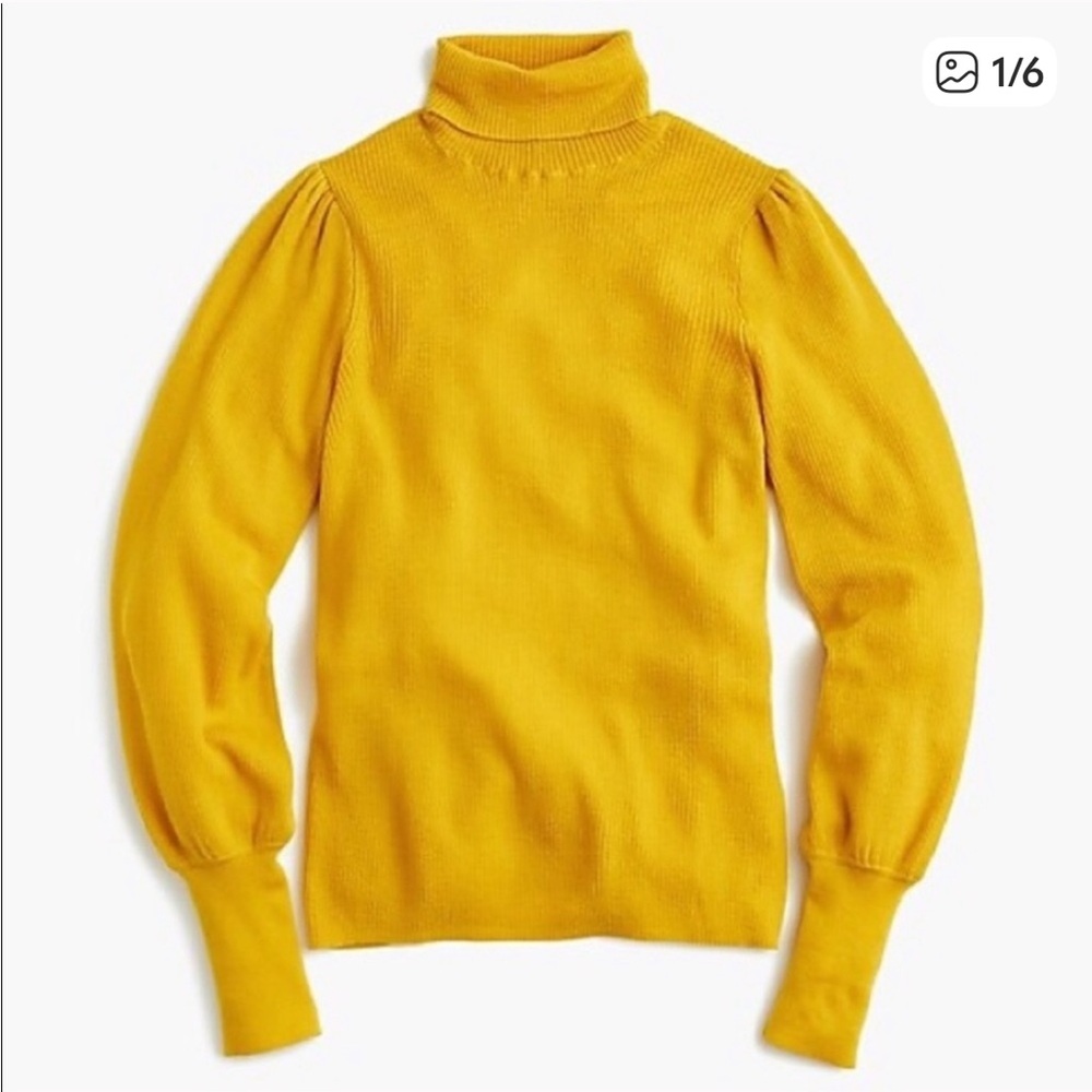NWT J.CREW RIBBED BALLOON SLEEVE TURTLENECK SWEATER! RETAILS $98, HERE FOR HALF!